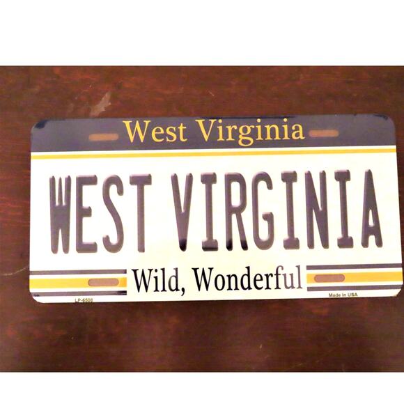 NCAA Mountaineers License Plate State Background Metal Tag West Virginia New - Picture 1 of 3